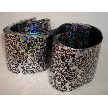 Podkladová báze na tvář Nehtyprofi Zdobící transfer folie - Černá kvítka na barevném podkladu