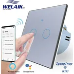 WELAIK skleněný dotykový vypínač kompletní ř.5 WiFi- šedý