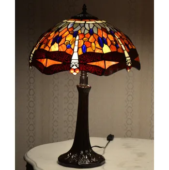 Stojací lampa Tiffany lampa s vážkami - Velká