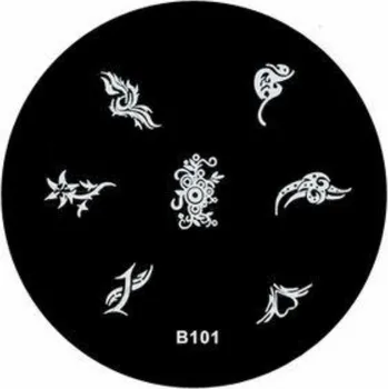 Razítkovací destička na nehty – ORNAMENTY B101 (Kovová destička na razítkování nehtů)
