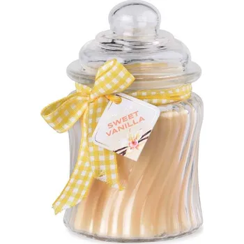 Svíčka Emocio Sklo 76x125 mm se skleněným víčkem Sweet Vanilla vonná svíčka 198 gram 477 gram