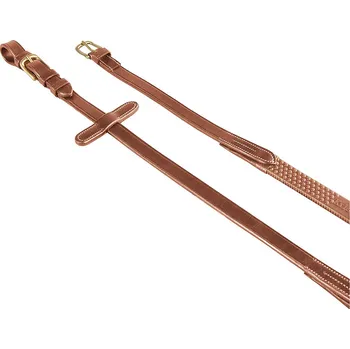 EQUESTRO Otěže Kris Brass Equestro, různé délky, cognac FULL