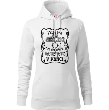 Dámská mikina I blbý den na střelnici - Mikina dámská Cape s kapucí - L ( Bílá )