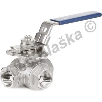Vodovodní kohout Kulový kohout (ventil) NEREZOVÝ trojcestný do L - třícestný nerez - INOX - 1/4" 3VLN