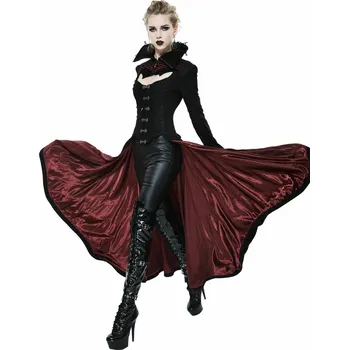 Dámský kabát kabát dámský DEVIL FASHION - Scarlet Town Gothic Overcoat with Medici Collar - XL