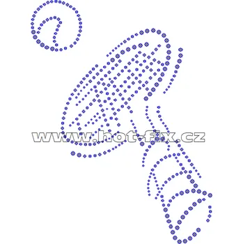 C031 - tenisová raketa nažehlovací hot-fix kamínkový potisk na textil, rozměry cca 16,5x22,0cm barva: kameny barva 101 Crystal /stříbrná