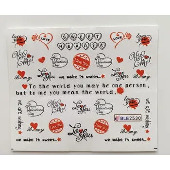 Vodolepky na zdobení nehtů - I Love you BLE2530