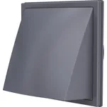 Venkovní mřížka 190x190 s límcem d150 a d160 mm, zpětnou klapkou a krytem, šedá 59-3624