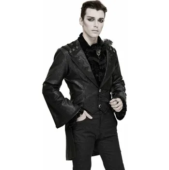 Pánský zimní kabát kabát pánský DEVIL FASHION - Osiris Nightfall Gothic Fitted Leather - M
