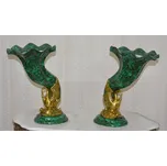 Zámecké vázy s labutí - porcelán + bronz - velké