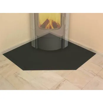 Ocelová (plechová) podložka pod kamna HARK 120x120 cm černá
