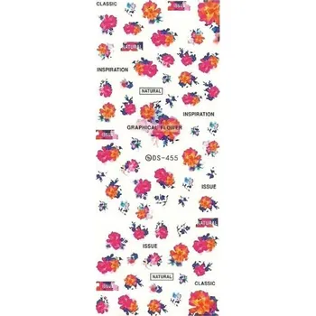 Vodolepky na zdobení nehtů - Barevné květy DS-455