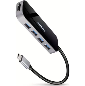 AXAGON HMC-6H4A, USB 3.2 Gen 1 hub, porty 4x USB-A, HDMI 4k/30Hz, PD 100W, kabel USB-C 20cm
