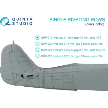 Plastikový model 1/72 Single rivet.rows (0.10 mm,gap 0.4 mm) BLACK