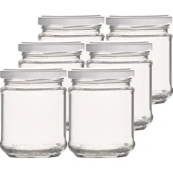Zavařovací sklenice Zavařovací sklenice se šroubovacím bílým víčkem 212 ml 6 ks