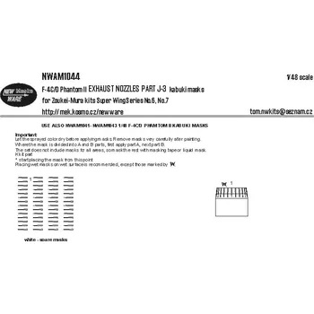 Plastikový model New Ware 1/48 Mask F-4C/D Phantom II EXHAUST NOZZLES (ZOUK)