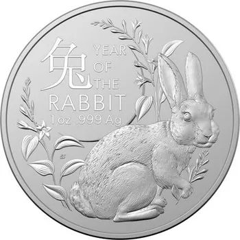 Stříbrná mince Lunární série Year of the Rabbit (Rok králíka) 1 Oz 2023 (Lunar RAM)