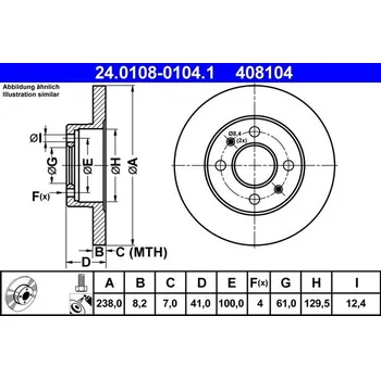 Brzdový kotouč Brzdový kotouč ATE 24.0108-0104.1