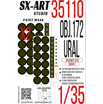 Plastikový model 1/35 Paint mask Obj.172 T-72 Ural (TRUMP 09601)