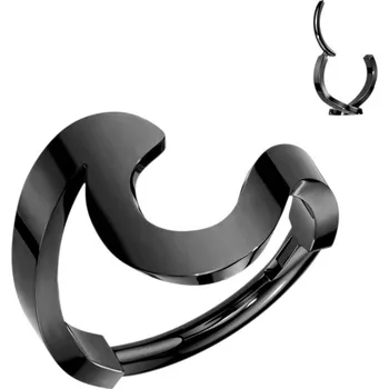 Piercing Šperky4U Černý ocelový kruh - helix / cartilage piercing - SG111K-1210