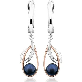 Náušnice Elegantní stříbrné náušnice s umělou perlou