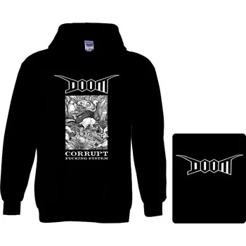 Pánská mikina mikina s kapucí Doom Corrupt Fucking System