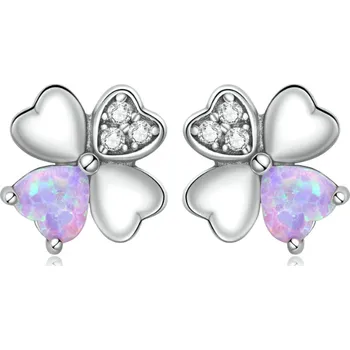 Náušnice For Silver Náušnice Čtyřlístek s opálem - Stříbro 925