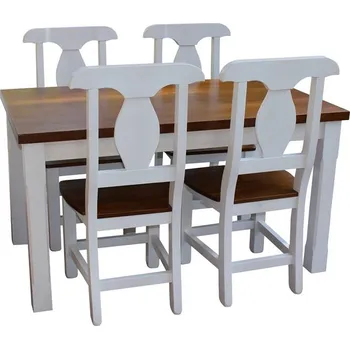 Jídelní set Jídelní set AVIGNON z masivní borovice SKLADEM Barevné provedení: Bílá - světle hnědá medová lak