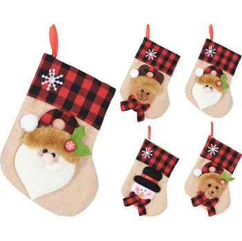 Vánoce Dekorace Ponožka mikulášská, 16cm, 4druhy