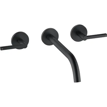 Vodovodní baterie Nova Fonte Puristic - umyvadlová nástěnná baterie, vyložení 240 mm, včetně podomítkového tělesa, černá 201463915