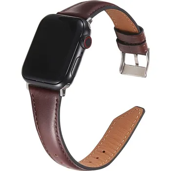 Řemínek na hodinky Kožený COLORFULL SLIM řemínek na Apple Watch - Tmavě hnědý Šířka uchycení řemínku: 38/40/41/42mm, Barva: Tmavě hnědý IR-AWKRTS06