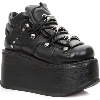 Dámské kozačky boty kožené dámské - ITALI NEGRO - NEW ROCK - M.EP106-S1 - 36