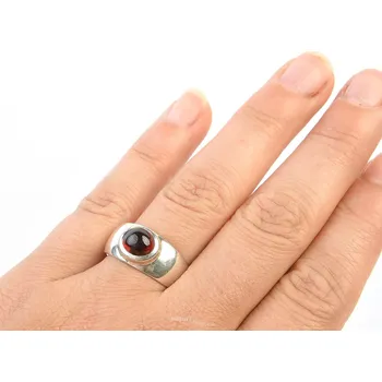 Prsten Granát prsten hladký Ag 925/1000