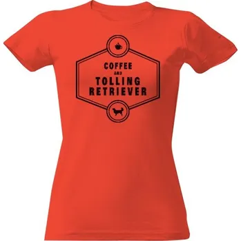 Dámské tričko Tričko s potiskem Toller & Coffee - černý - dámské dámské