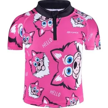 cyklistický dres Force dres WOLFIE KID (růžová)