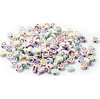 Materiál na výrobu šperku Šperky4U Plastový korálek se srdíčkem - PK015-P