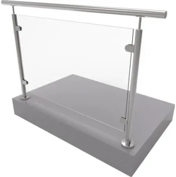 Zábradlí Nerezové zábradlí se skleněnou výplní, vrchní kotvení - 1504x1000mm