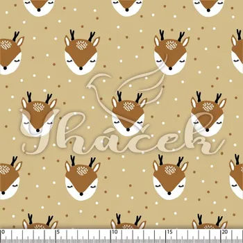 Zakázkový tisk, softshell, kočárkovina... Koloušek a puntíčky na béžové Látky k tisku: Microfirba