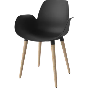 Jídelní židle Seed, Provedení Dub bělený, černá skořepina