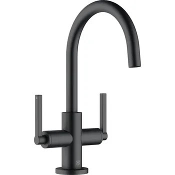 Vodovodní baterie Nova Fonte Puristic - umyvadlová baterie, s odpadovou soupravou, černá 201183915