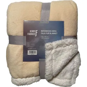 JERRY FABRICS Plyšová deka s beránkem Světle béžová Polyester, 150/200 cm