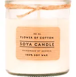 AROMKA Přírodní vonná svíčka sójová, Květ Bavlny, 250 ml, Recyklované sklo