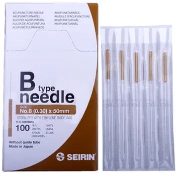 Zdravotnický materiál Jehly akupunkturní Japonsko B-type 8 - 0,30×50mm Seirin