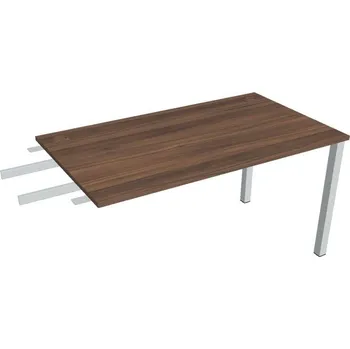 Kancelářský vozík HOBIS přídavný stůl do úhlu - US 1400 RU, hloubka 80 cm, ořech + doprava zdarma