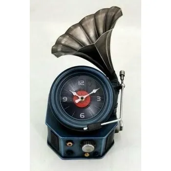 Hodiny SEGNALE Hodiny stolní designové RETRO GRAMOFON 16 x 22 cm KO-Y36300130