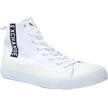 Pánské pantofle Armani Exchange Plátěné tenisky ENGLISH | Barva:bílý | Velikost:45