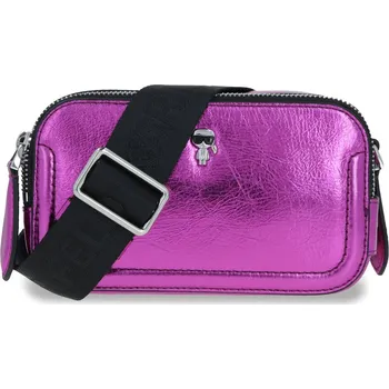 Karl Lagerfeld Kůžoná crossbody kabelka Ikonik 3d | Barva:stříbrná | Velikost:OS