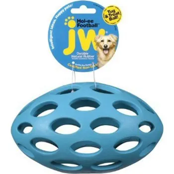 Hračka pro psa Míč rugby děrovaný JW PET Hol-ee Football (M) 14x7,5cm (MIX BAREV)