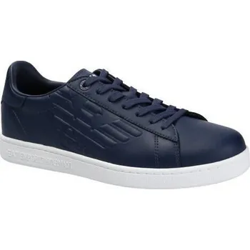 Pánská obuv EA7 Kůžoné plátěné tenisky | Barva:tmavě modrá | Velikost:41