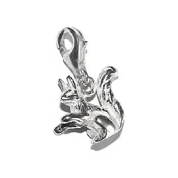 Přívěsek Stříbrný přívěsek 3D veverka karabina - P602 kar (Stříbrný veverka přívěsek s karabinou)
